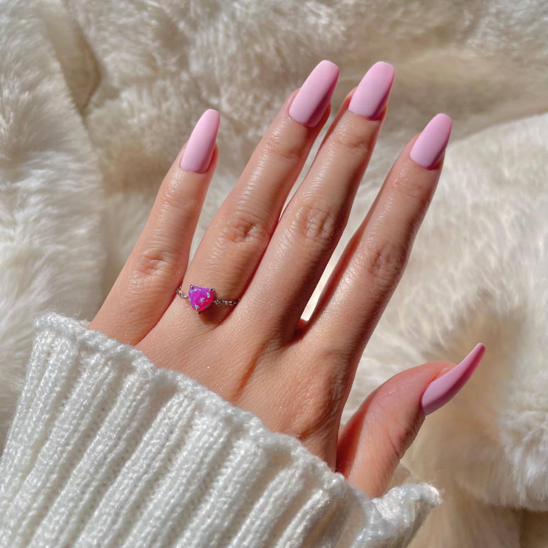 Celestial Opals in Pink Heart -  Verstellbare Ringe in 925 Sterling Silber