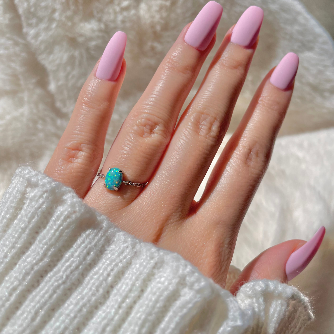 Celestial Opals in Turquoise Oval -  Verstellbare Ringe in 925 Sterling Silber