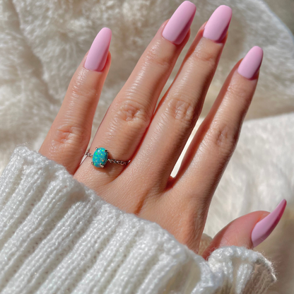 Celestial Opals in Turquoise Oval -  Verstellbare Ringe in 925 Sterling Silber